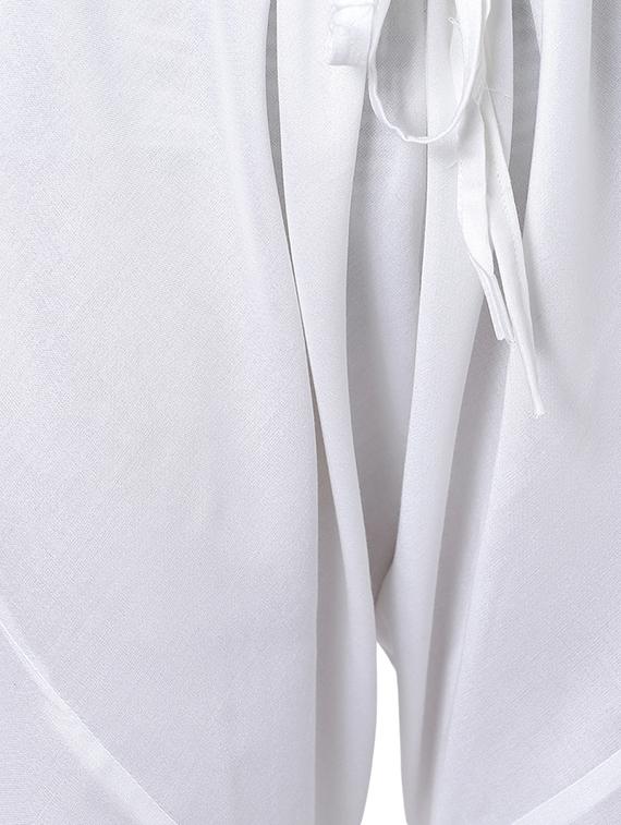 white rayon kurta pyjama set - 15296398 - Zoom Image - 5