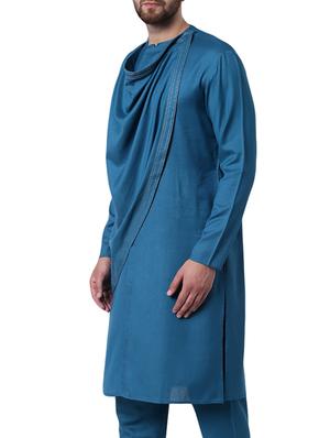 blue rayon long kurta - 15296440 - Standard Image - 2