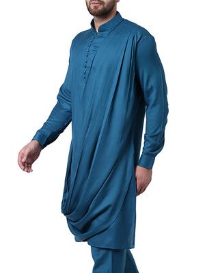 blue rayon long kurta - 15296452 - Standard Image - 2