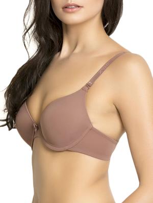 beige solid nylon push up bra - 15297258 - Standard Image - 2