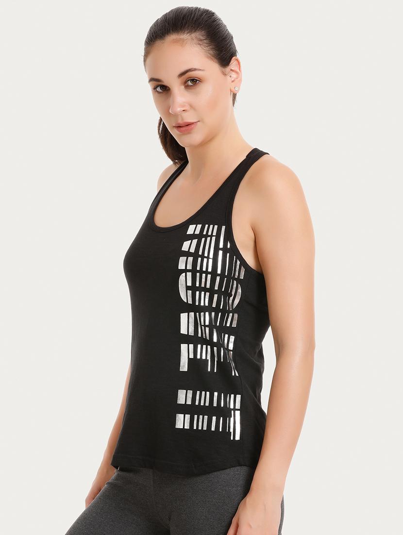 black printed cotton tank tee - 15297566 - Zoom Image - 2