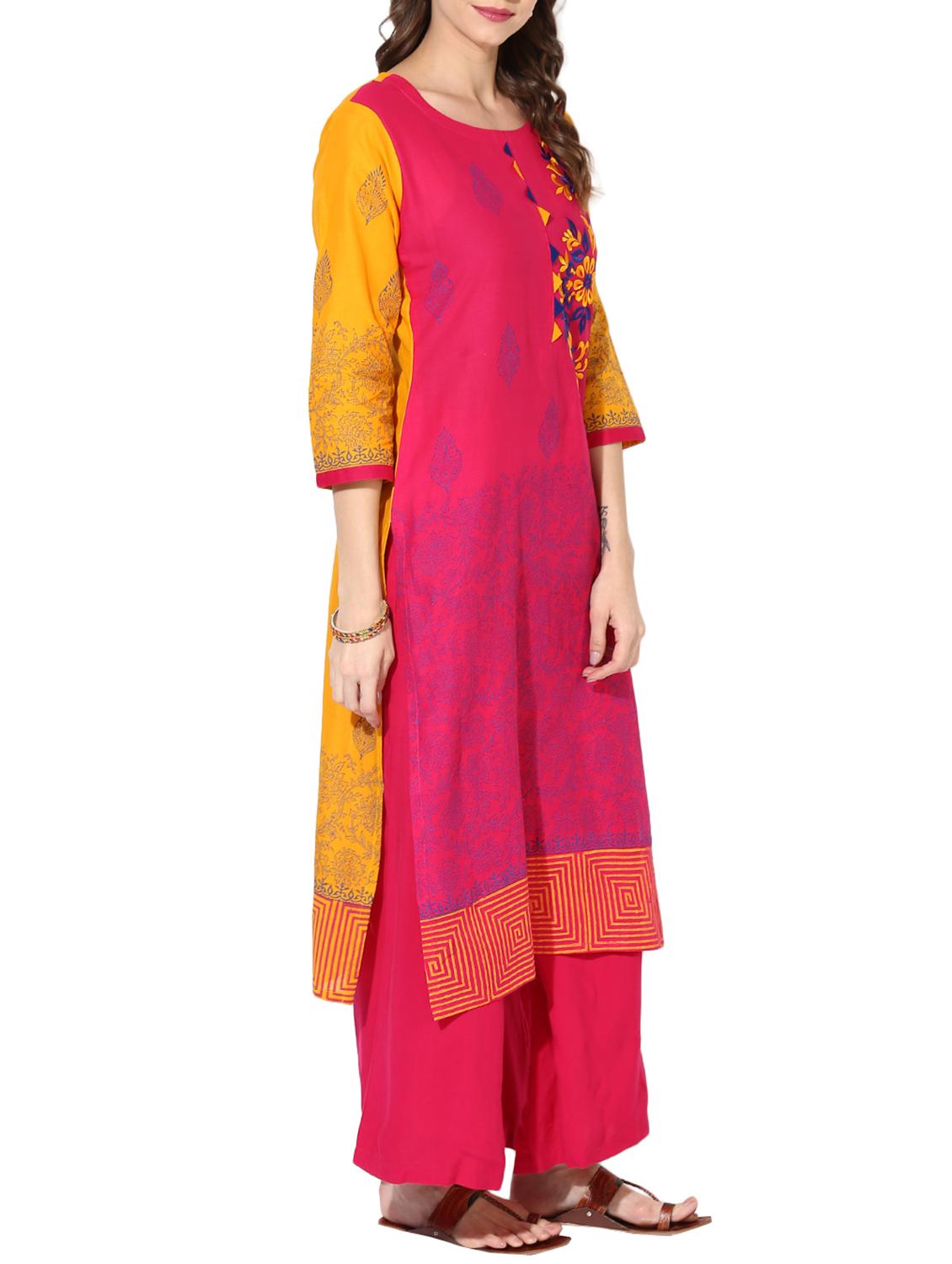 straight embroidered kurta - 15297634 - Zoom Image - 2