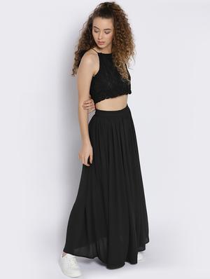 Lace crop top and maxi skirt set - 15300776 - Standard Image - 2