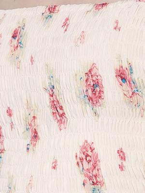 white printed off-shoulder dress - 15300786 - Standard Image - 5