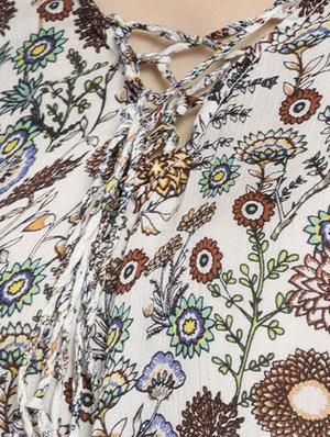 white rayon printed top - 15300790 - Standard Image - 5