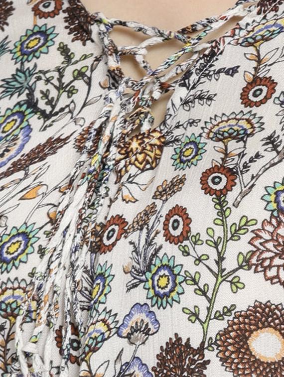 white rayon printed top - 15300790 - Zoom Image - 5