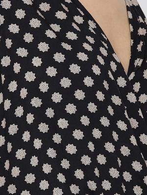 black printed rayon full leg jumpsuit - 15300807 - Standard Image - 5