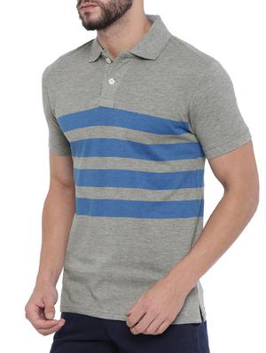 grey cotton blend polo t-shirt - 15300991 - Standard Image - 2
