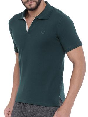 green cotton blend polo t-shirt - 15301014 - Standard Image - 2