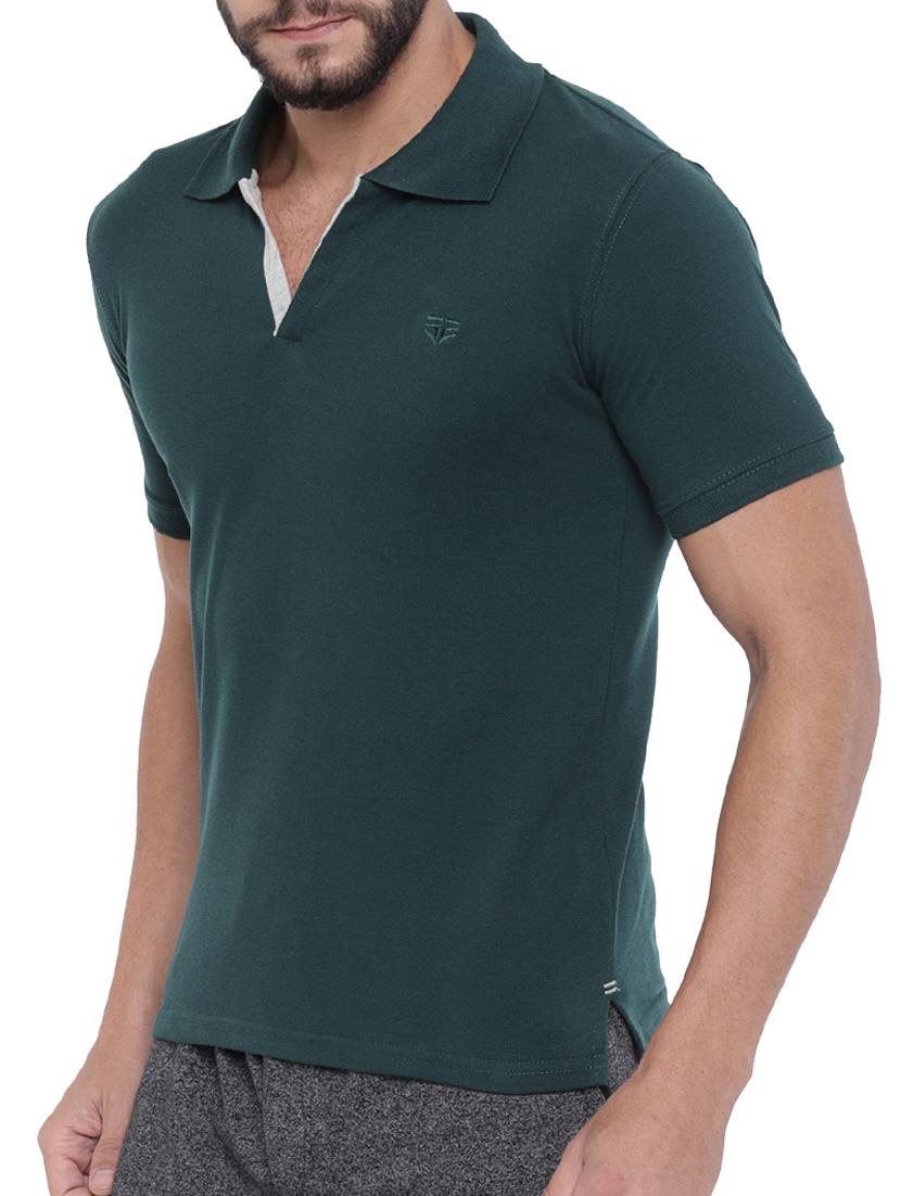 green cotton blend polo t-shirt - 15301014 - Zoom Image - 2