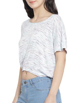 melange cut out back crop top - 15301067 - Standard Image - 2