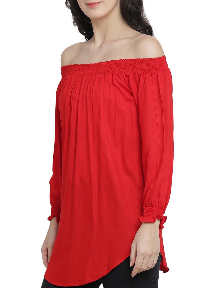 off shoulder elasticated neck tunic - 15301069 - Zoom Image - 2
