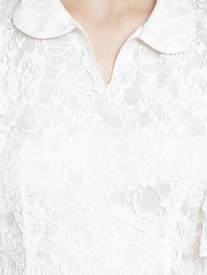 frill detail net fit & flare dress - 15301127 - Standard Image - 5
