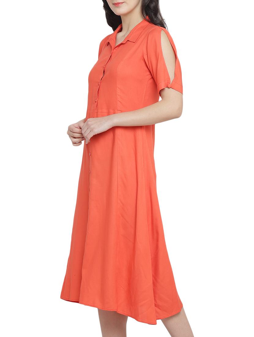 Fit & flare slit sleeve midi dress - 15301130 - Zoom Image - 2