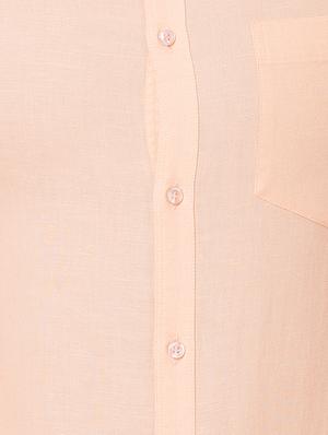 peach cotton casual shirt - 15302131 - Standard Image - 5