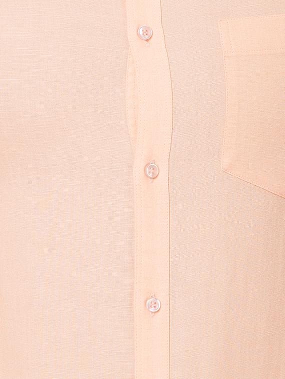 peach cotton casual shirt - 15302131 - Zoom Image - 5