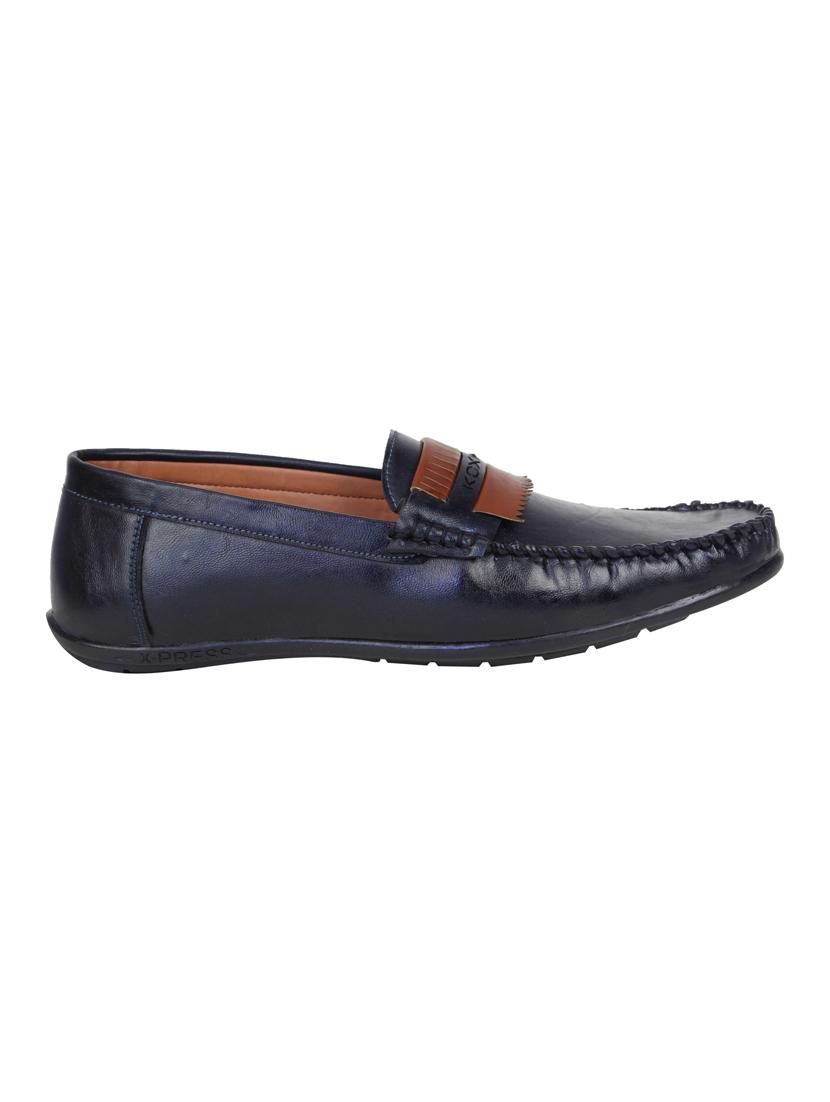 navy leatherette slip on loafer - 15302200 - Zoom Image - 2