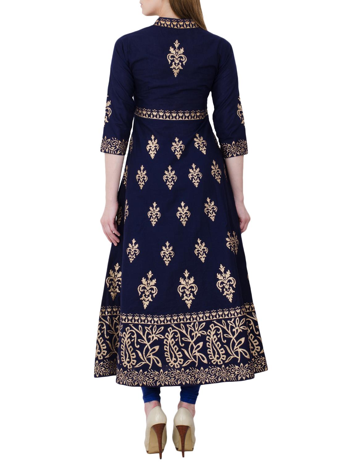 block printed a-line kurta - 15302267 - Zoom Image - 2