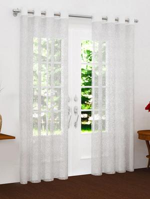 white set of 2 door sheer curtain - 15302939 - Standard Image - 2
