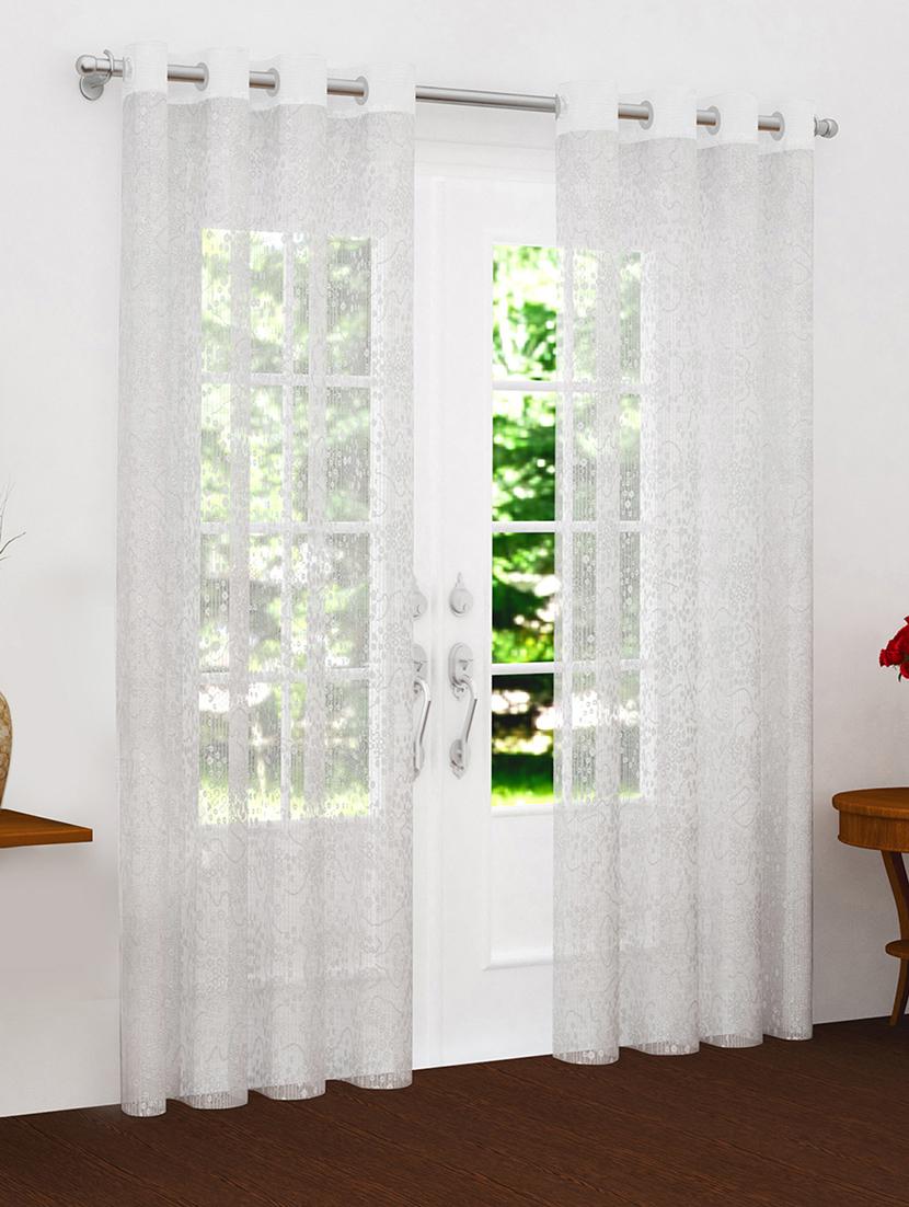 white set of 2 door sheer curtain - 15302939 - Zoom Image - 2