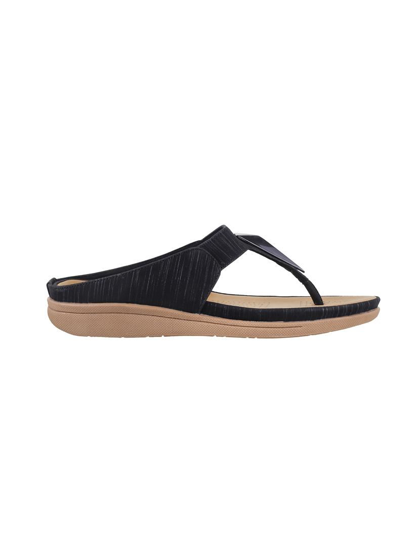 black leatherette slippers - 15303956 - Zoom Image - 2