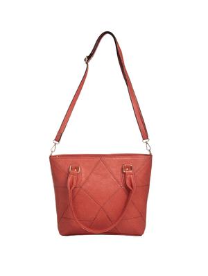 orange leatherette (pu) regular handbag - 15304699 - Standard Image - 5