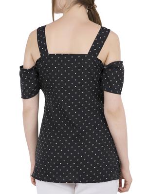 Cold shoulder printed top - 15304816 - Standard Image - 2