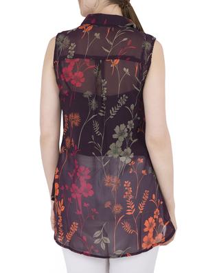 Printed sheer tunic - 15304821 - Standard Image - 2