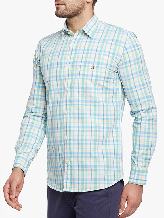 blue cotton casual shirt - 15305752 - Zoom Image - 2