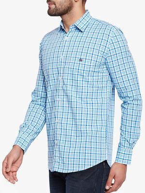 blue cotton casual shirt - 15305754 - Standard Image - 2