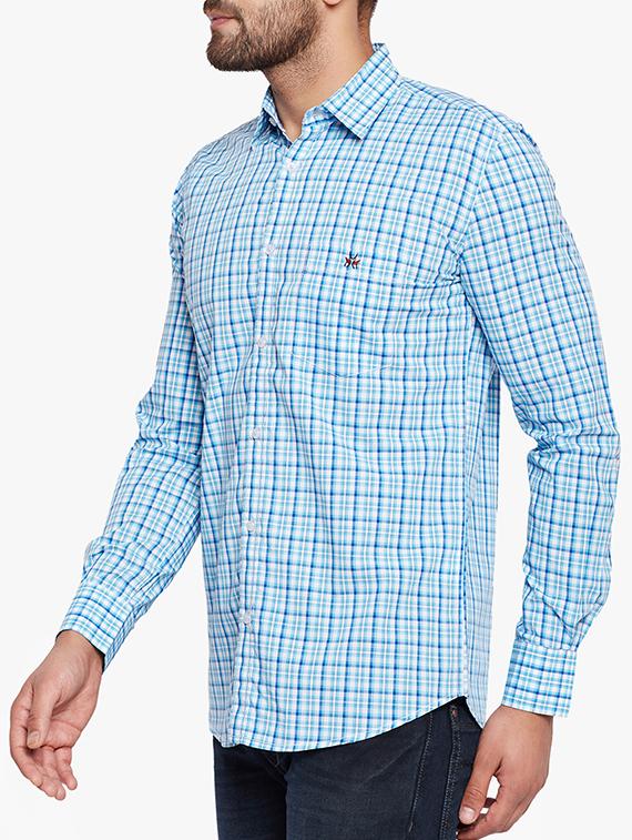 blue cotton casual shirt - 15305754 - Zoom Image - 2