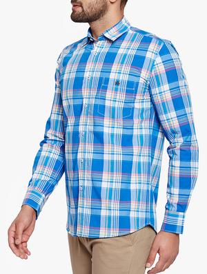 blue cotton casual shirt - 15305758 - Standard Image - 2