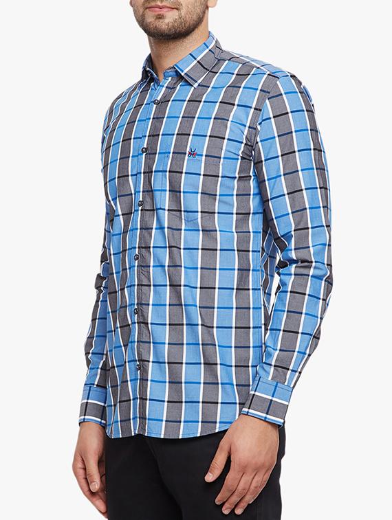 blue cotton casual shirt - 15305766 - Zoom Image - 2