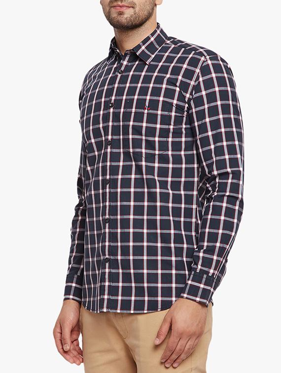 blue cotton casual shirt - 15305773 - Zoom Image - 2