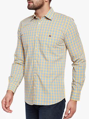 yellow cotton casual shirt - 15305777 - Standard Image - 2
