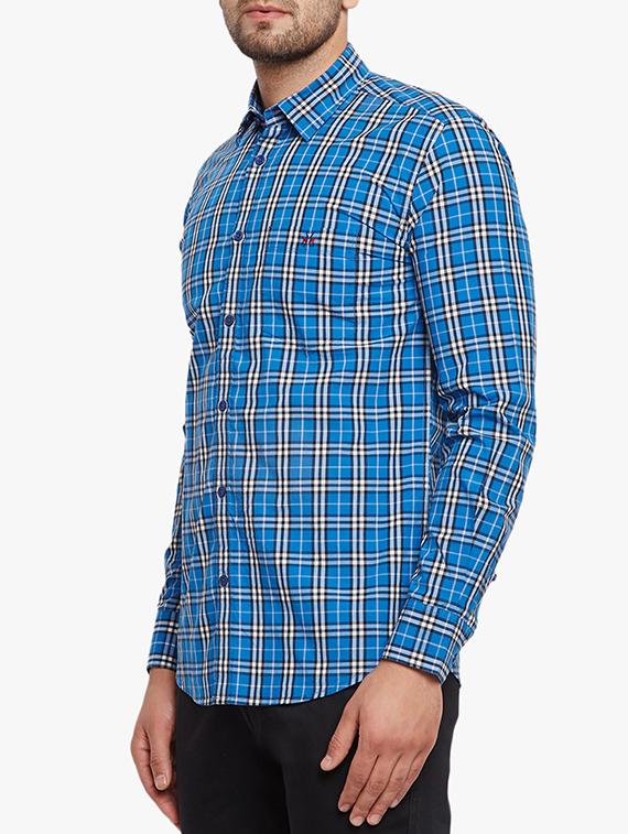 blue cotton casual shirt - 15305778 - Zoom Image - 2