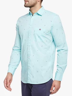 blue cotton casual shirt - 15305783 - Standard Image - 2