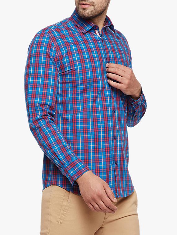 blue cotton casual shirt - 15305895 - Zoom Image - 2