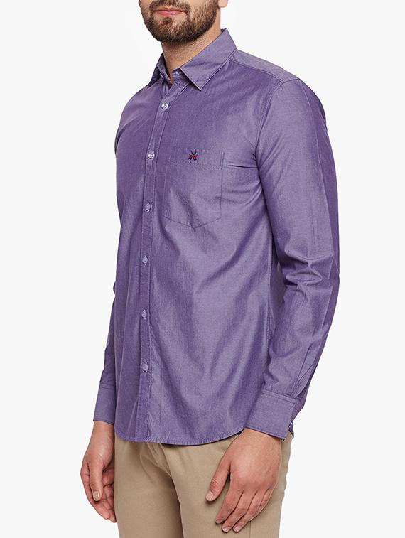 purple solid casual shirt - 15305907 - Zoom Image - 2