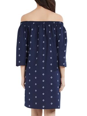 navy blue shibori a-line dress - 15305946 - Standard Image - 2