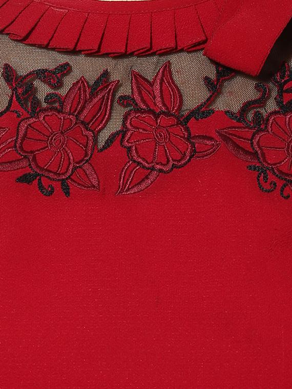 red ruffled pleats top - 15305947 - Zoom Image - 5
