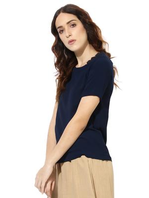 navy blue crochet patch top - 15305957 - Standard Image - 2