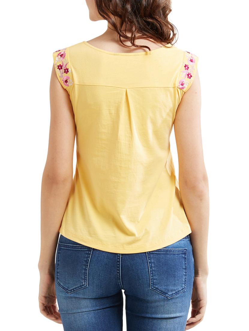 yellow floral embroidery top - 15305960 - Zoom Image - 2