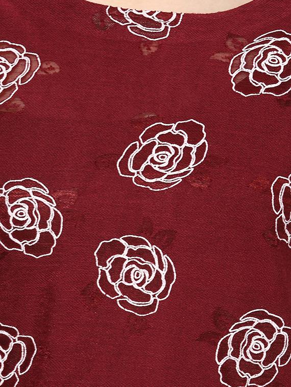maroon cotton floral top - 15305961 - Zoom Image - 5