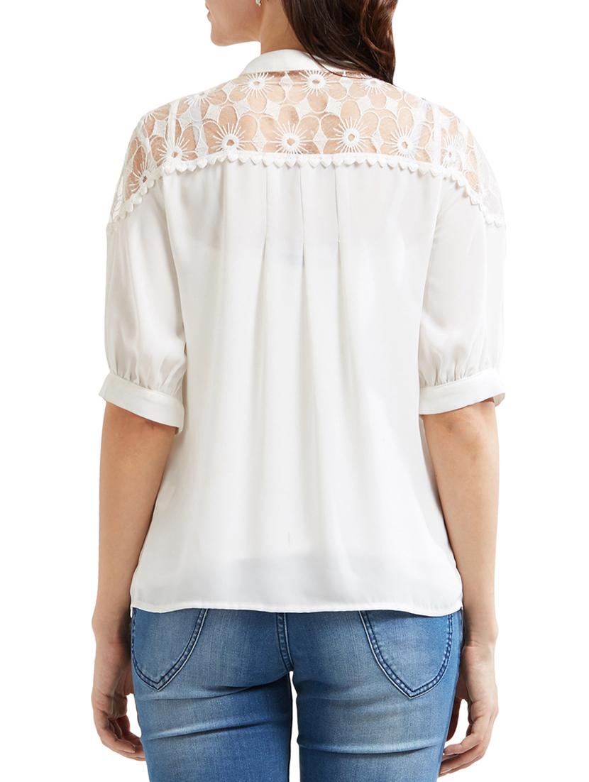 white lace detailing top - 15305969 - Zoom Image - 2