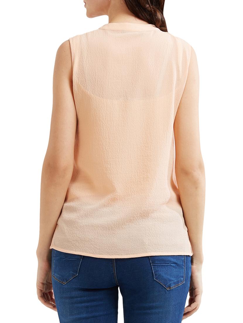 pink mesh sleeveless top - 15305973 - Zoom Image - 2