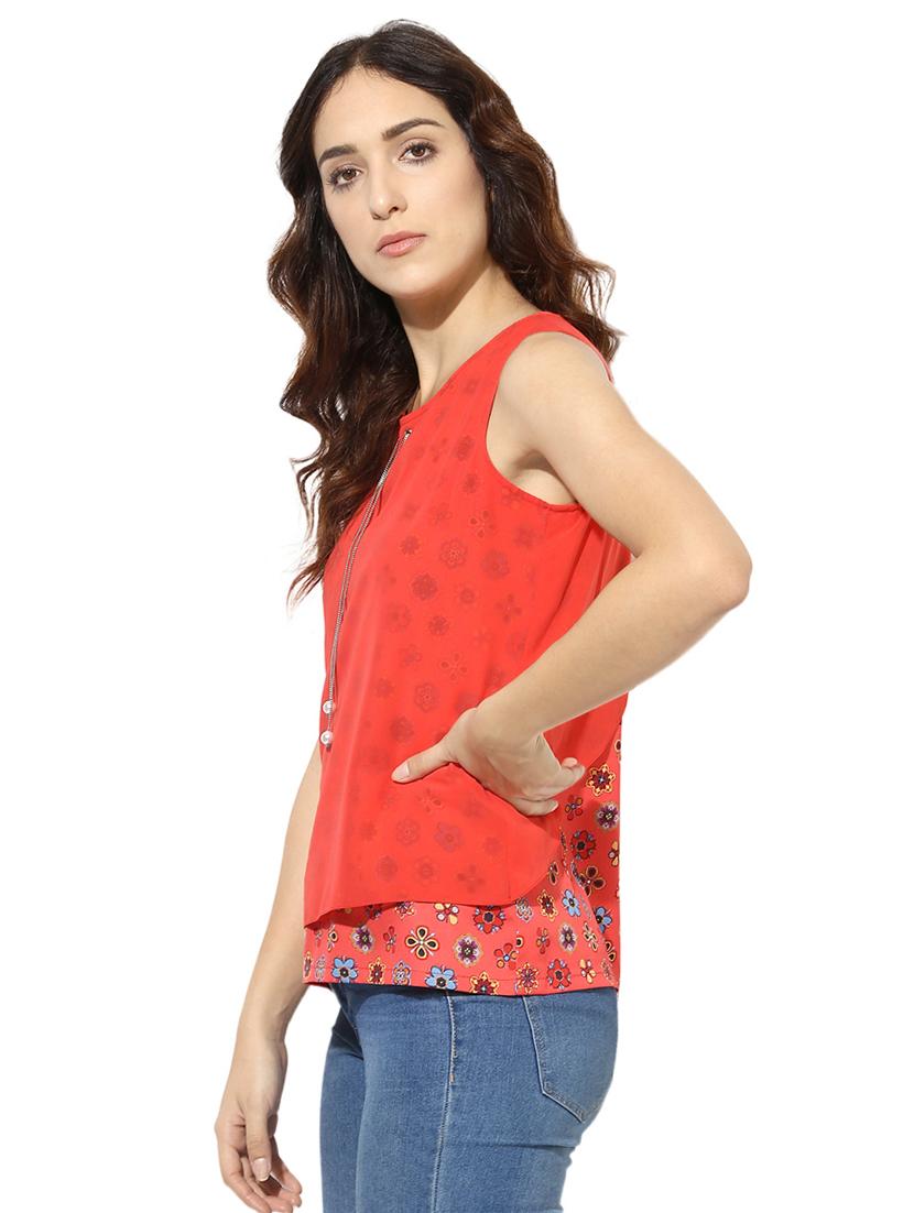 red floral layered top - 15305989 - Zoom Image - 2