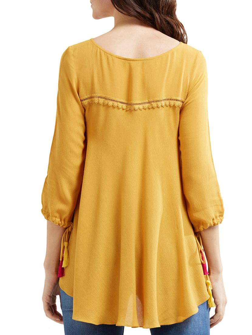 embroidered lace trim detail top - 15305999 - Zoom Image - 2