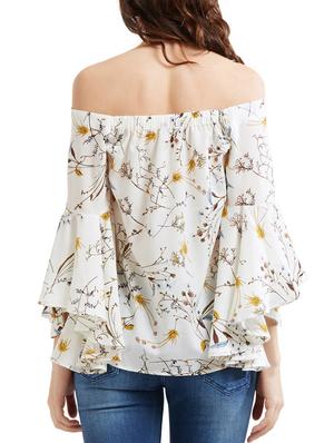 white printed off-shoulder top - 15306000 - Standard Image - 2