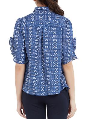 frill detail printed top - 15306019 - Standard Image - 2